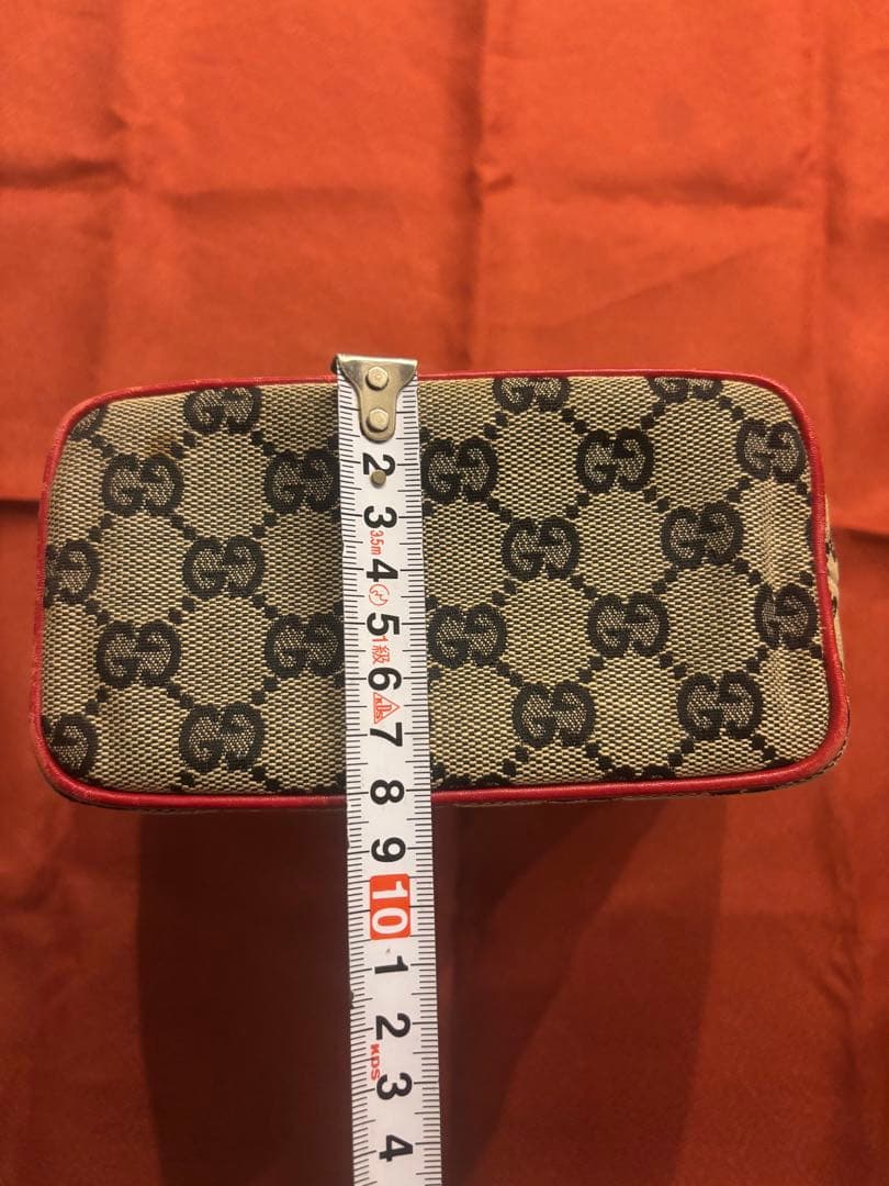 グッチ GUCCI GGキャンバス ポーチ ハンドバッグ レッド×ネイビー