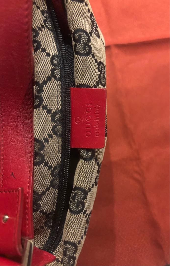 グッチ GUCCI GGキャンバス ポーチ ハンドバッグ レッド×ネイビー