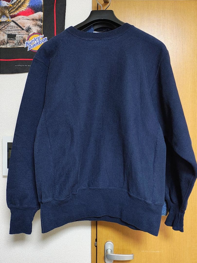 90s USA製 リバースウィーブ 濃紺 美品 刺繍タグ