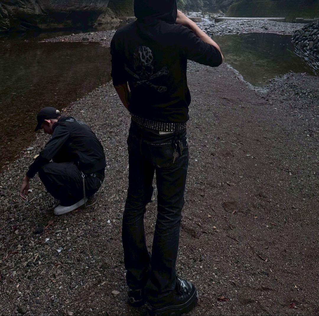 00s archive studs lether belt black お兄系