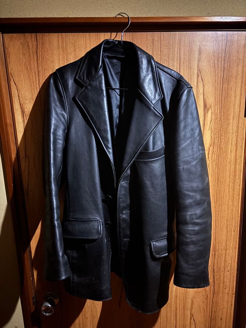 Schott ブラック ロングレザーコート サイズ38