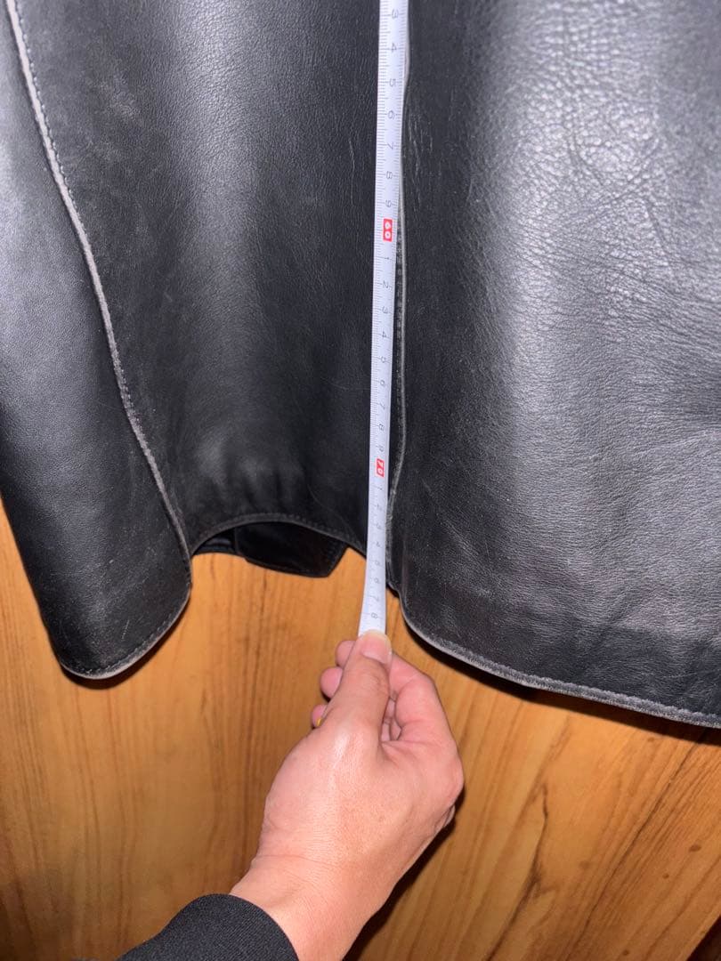 Schott ブラック ロングレザーコート サイズ38