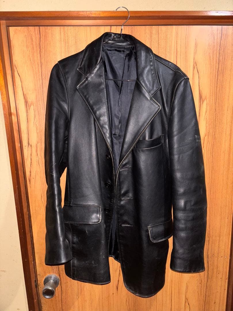 Schott ブラック ロングレザーコート サイズ38