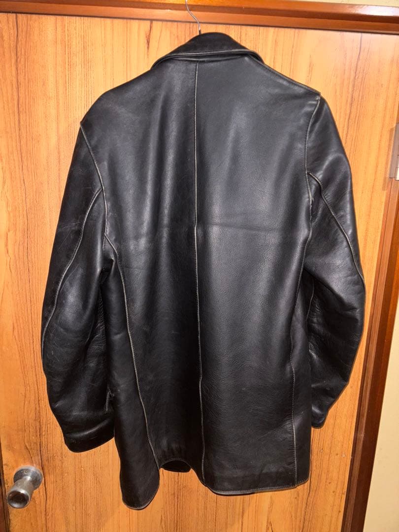 Schott ブラック ロングレザーコート サイズ38