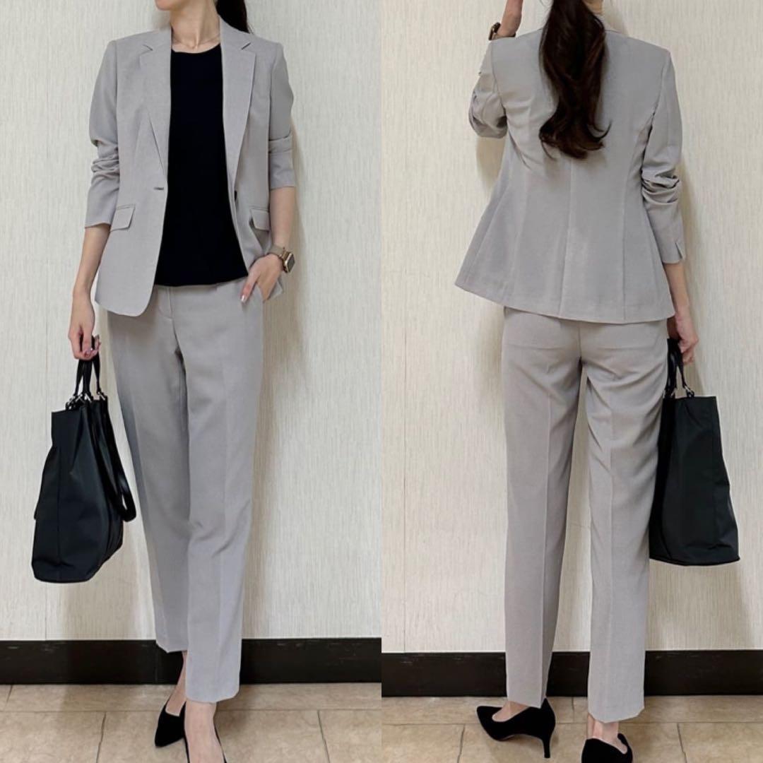 ※値下※【新品】現行ICB ライトグレー パンツスーツ 春夏 ウォッシャブル