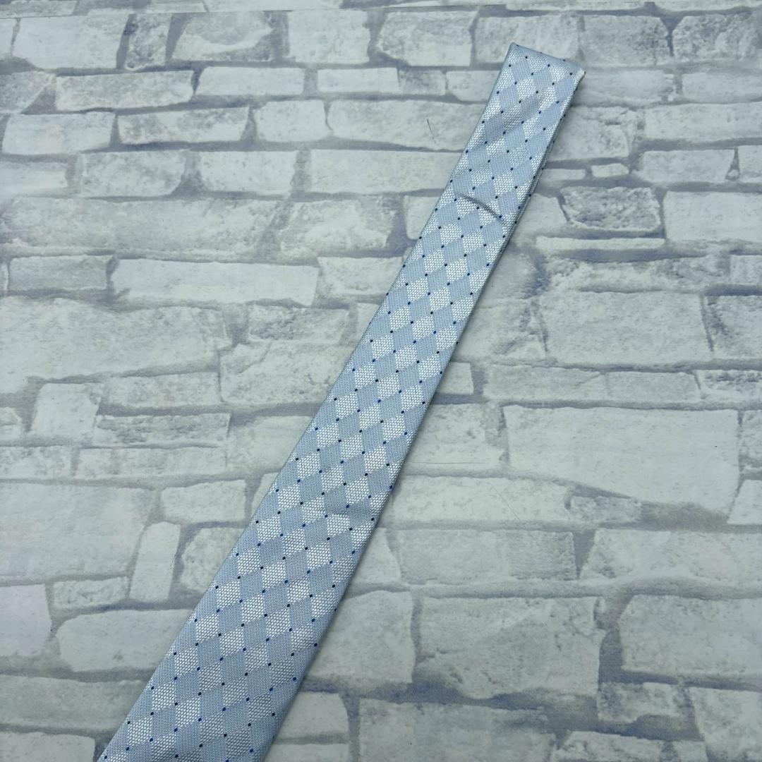 LOUIS VUITTON 水色 ダイヤモンド ネクタイ メンズ モノグラム