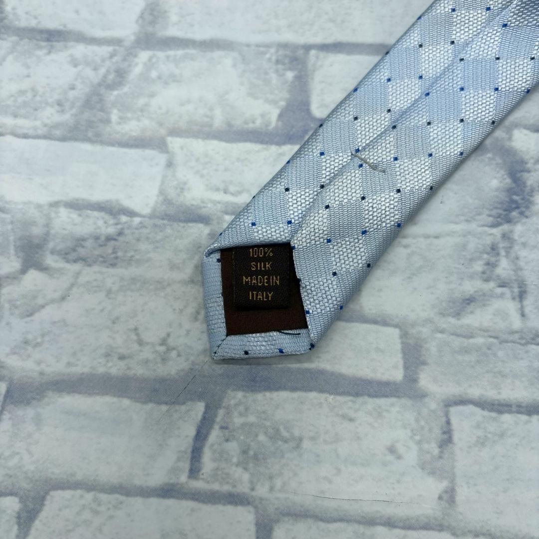 LOUIS VUITTON 水色 ダイヤモンド ネクタイ メンズ モノグラム