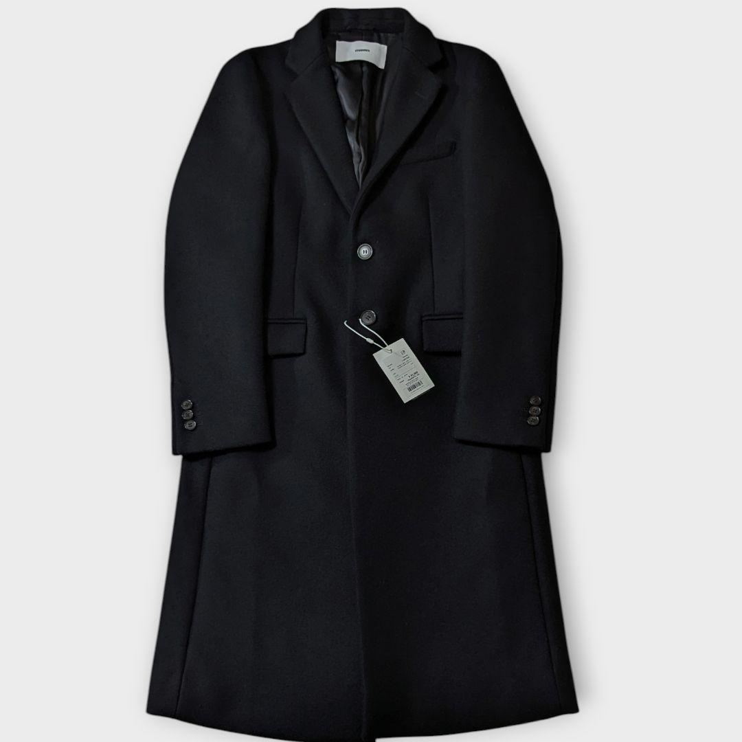 超高級4.5万カシミヤ★タグ付き★STUDIOUS チェスターコート　黒　S