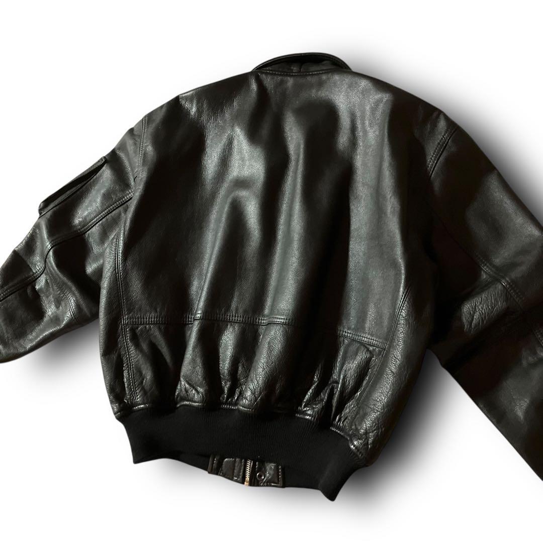 Ruu様☆vintageレザージャケットCWU-45P型フライトジャケット本革黒