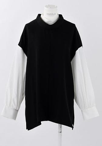 【ENFOLD】OFF-NECK LAYERED PULLOVER