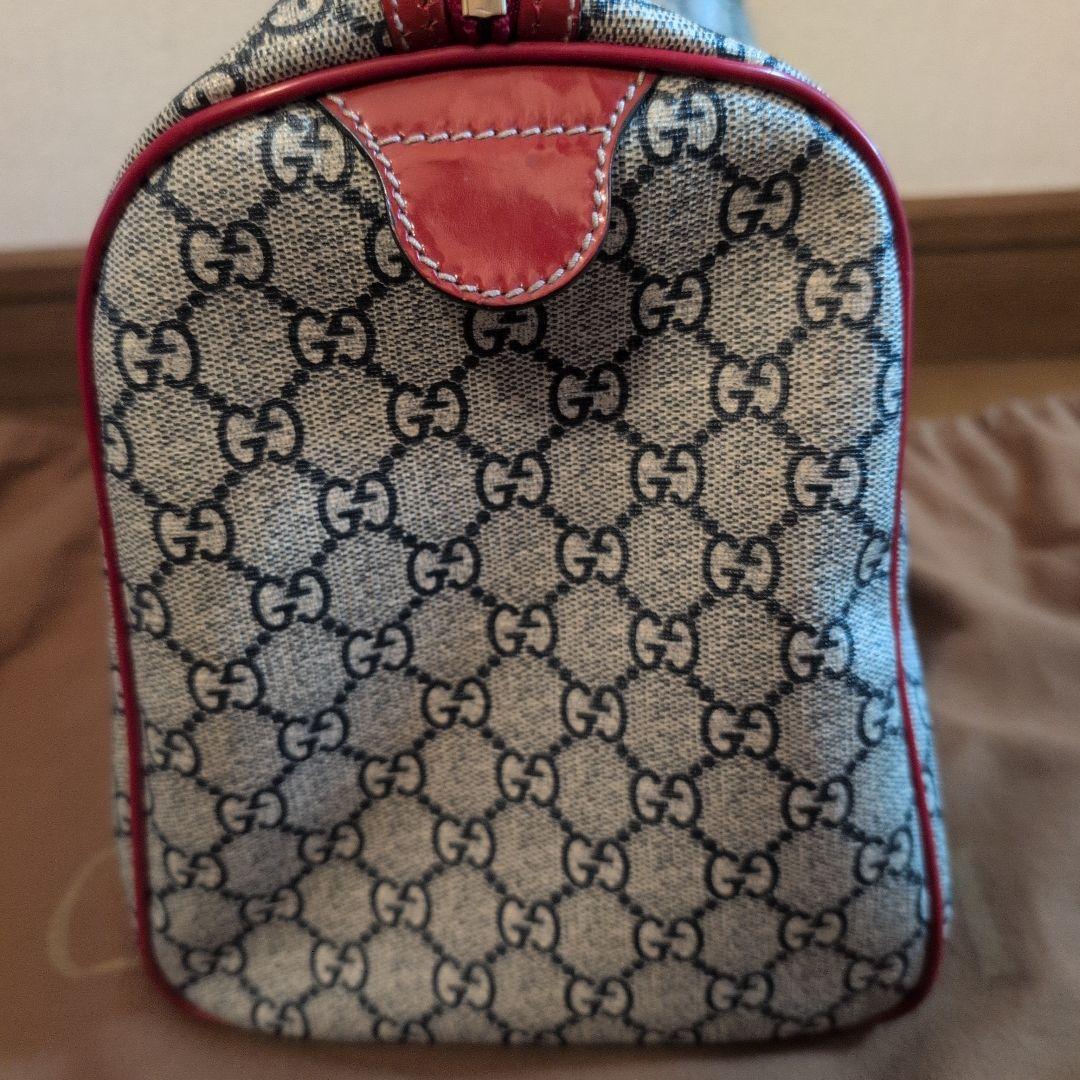 美品　グッチ　GGスプリーム　タトゥー　ボストン　バック　保存袋有　赤　紺