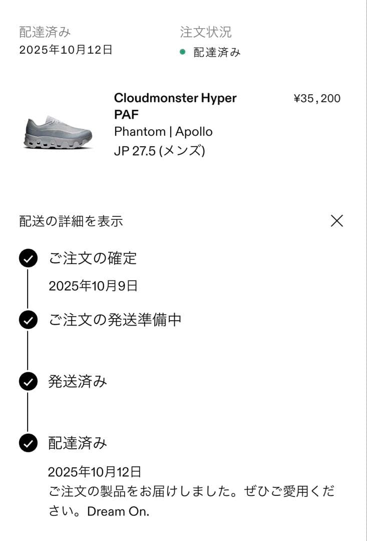 靴 25aw On postarchivefaction CloudMonster