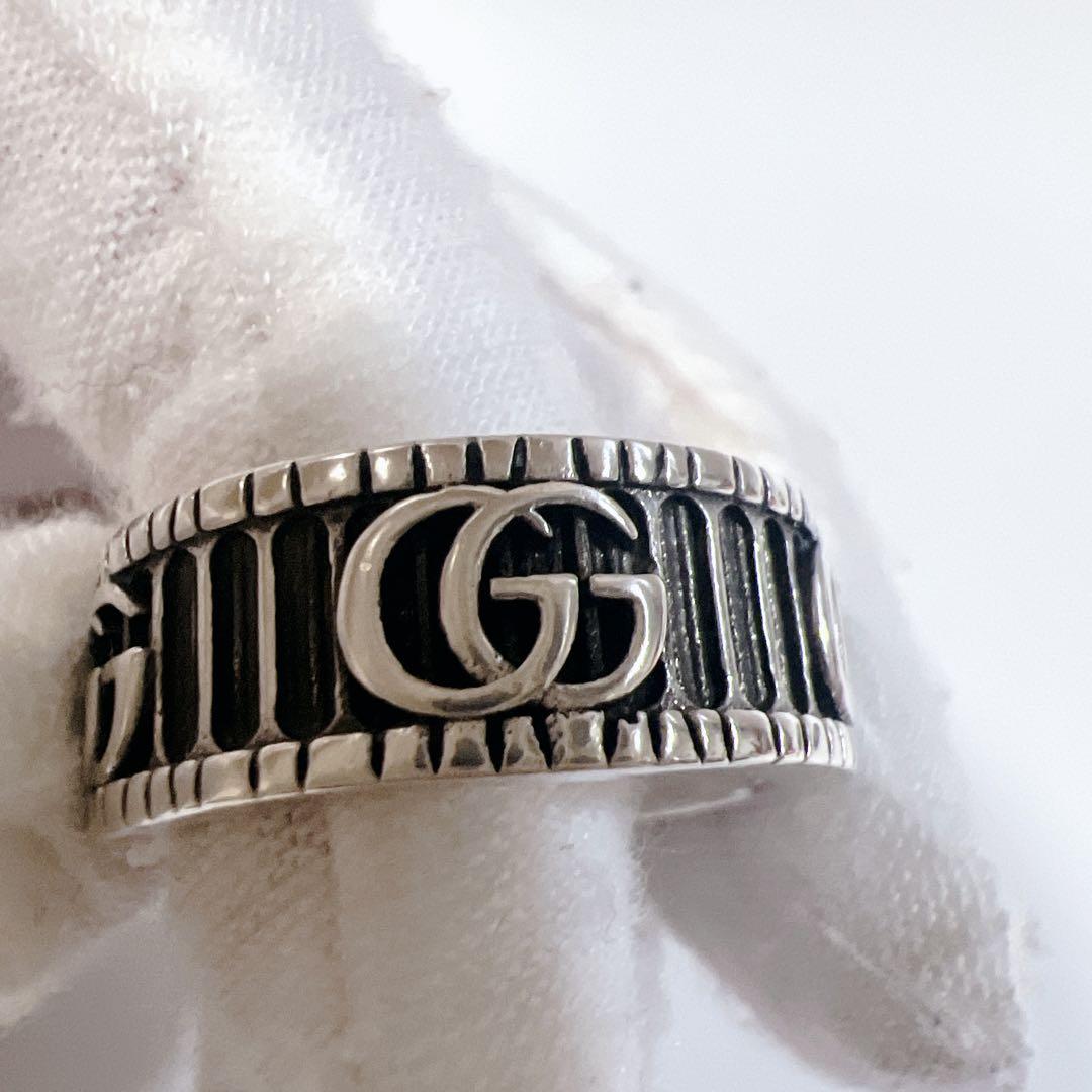 《極美品✨現行》グッチ リング 13号 マーモント ストライプ 925 指輪