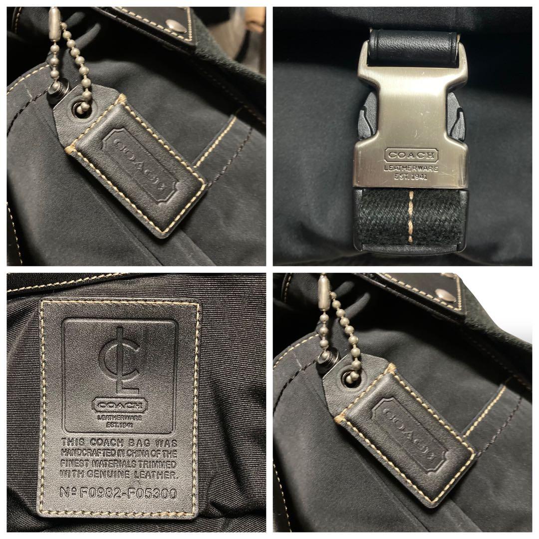 コーチ　メッセンジャーバッグ　A4収納可　ナイロン　ブラック　F05300