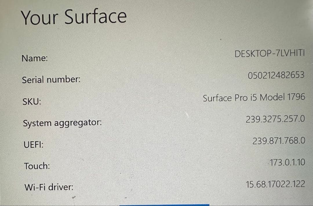 Windowsノート本体 Microsoft Surface Pro 5 256GB