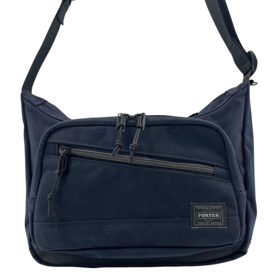 【美品】 ポーター フロント Sサイズ ショルダーバッグ アイアンブルー 廃盤