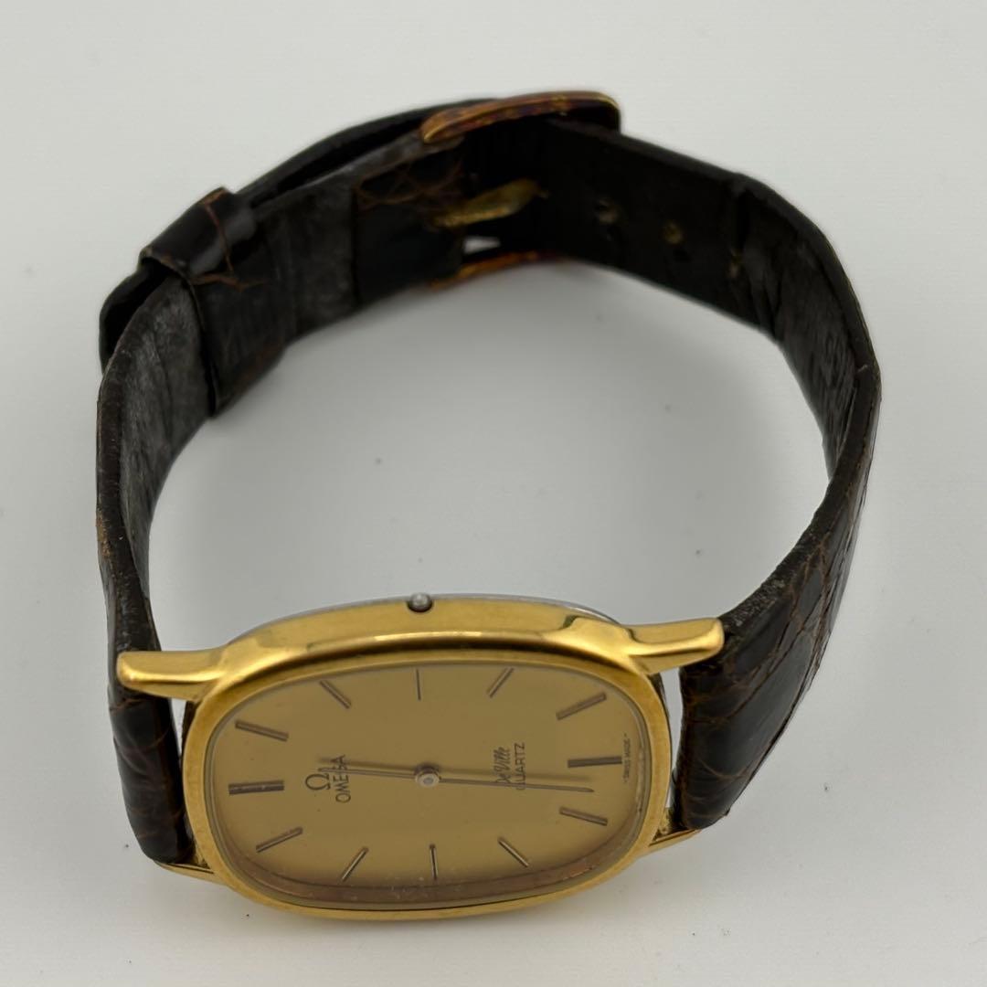 【動作未確認】オメガ プッシュリューズ クォーツ 1365 ゴールド