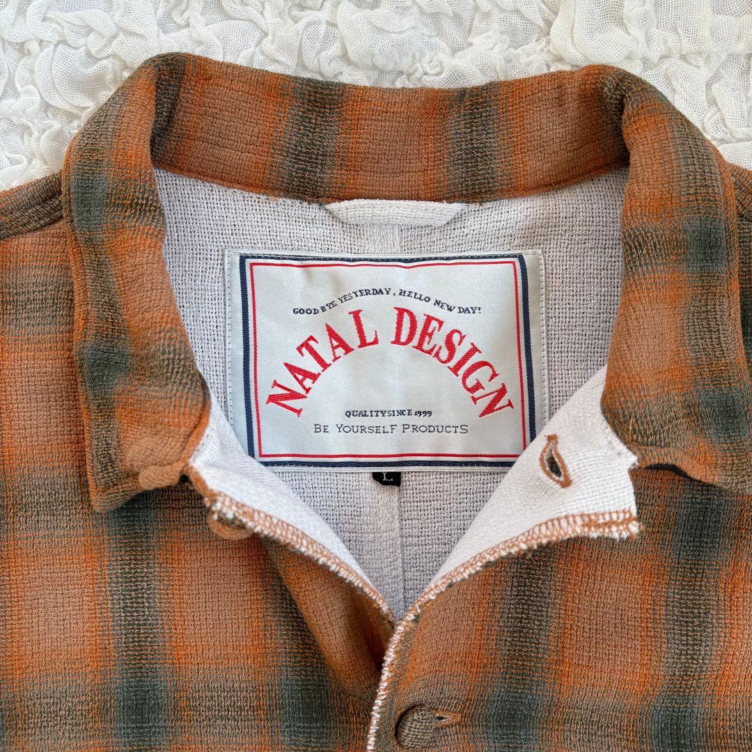 美品　natal design エルボーパッチオンブレチェックシャツジャケット