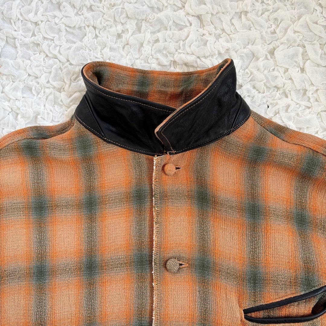 美品　natal design エルボーパッチオンブレチェックシャツジャケット