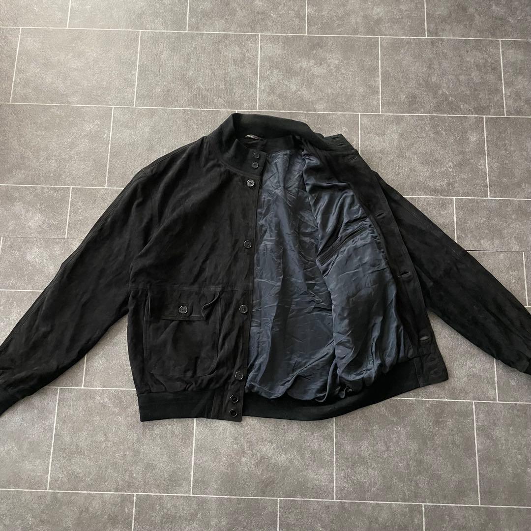 -90's 本革 A-1 suede leather バルスターブルゾン 黒