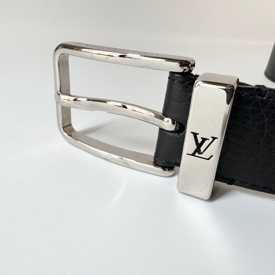 【極美品】ルイヴィトン ベルト サンチュール　ポンヌフ LV レザー　ブラック
