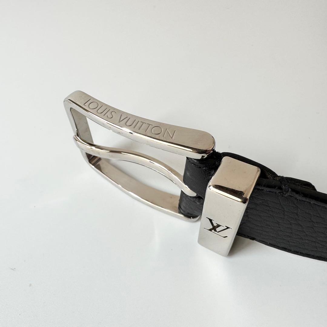 【極美品】ルイヴィトン ベルト サンチュール　ポンヌフ LV レザー　ブラック