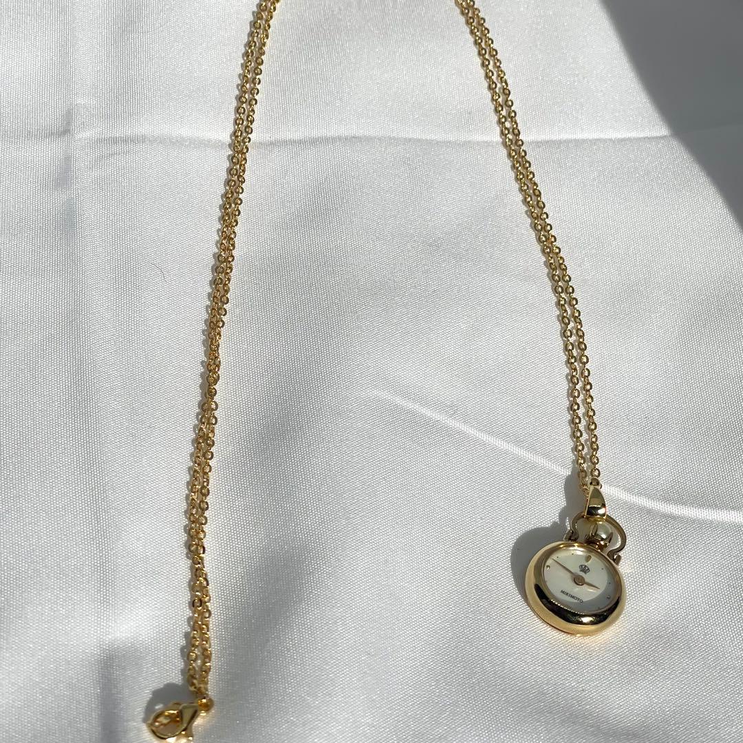 11 MIKIMOTO ペンダントウォッチ マザーオブパール 稼働品