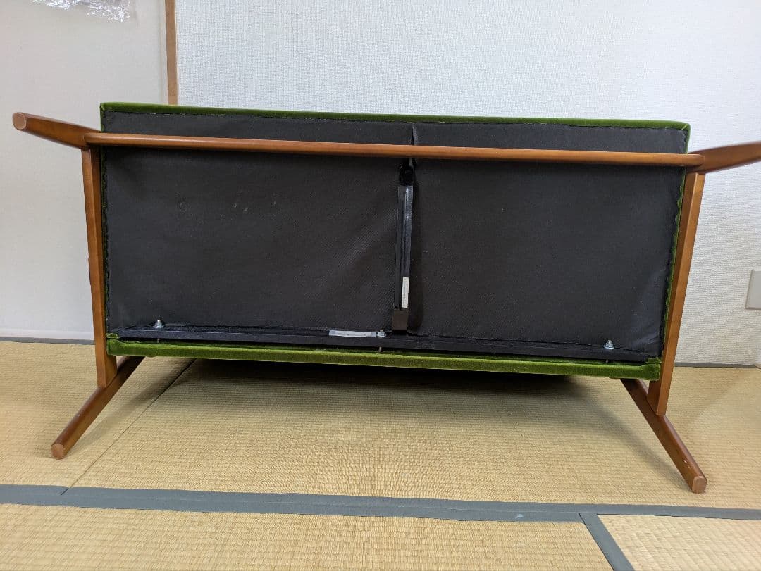 カリモク60 Kチェア 2シーター モケットグリーン 4月16日最終発送