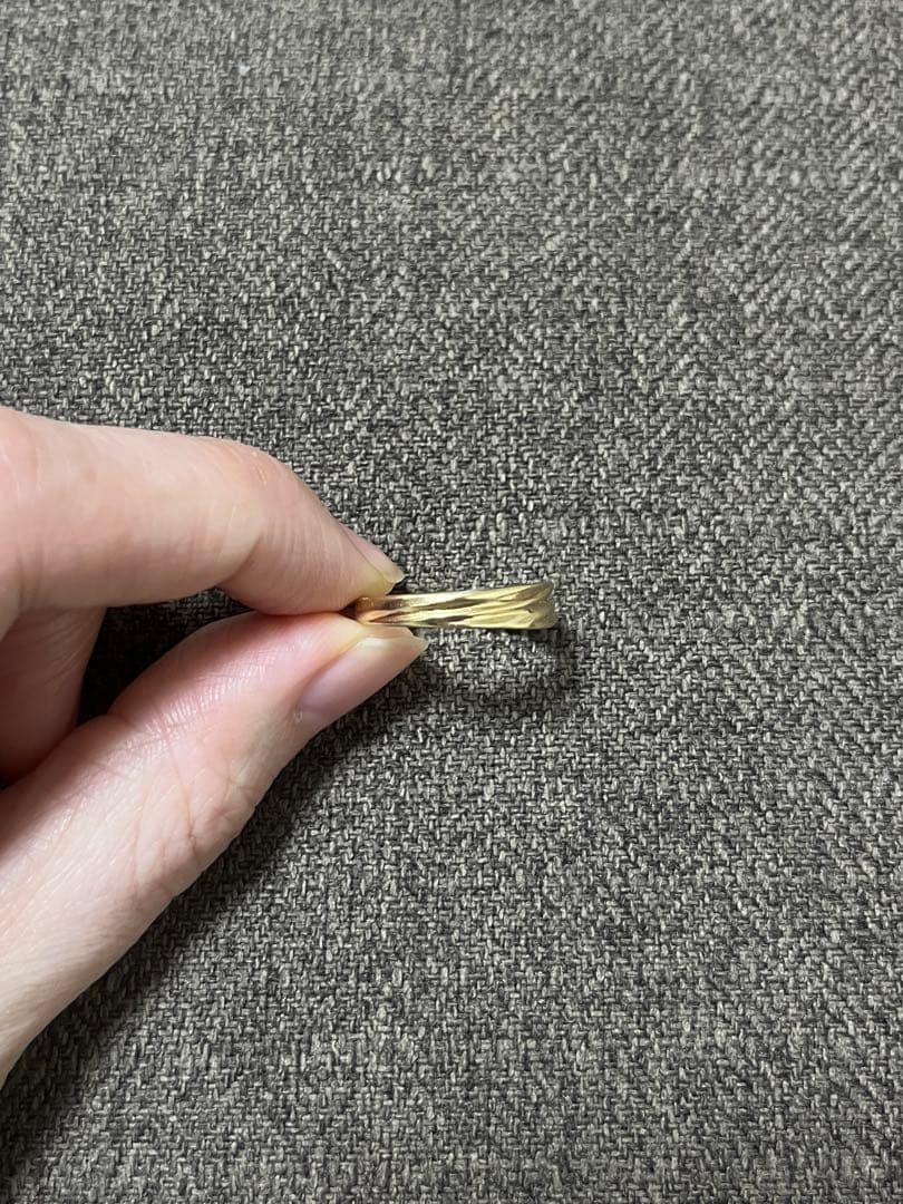 ete K10YG 地金レイヤードリング 13号