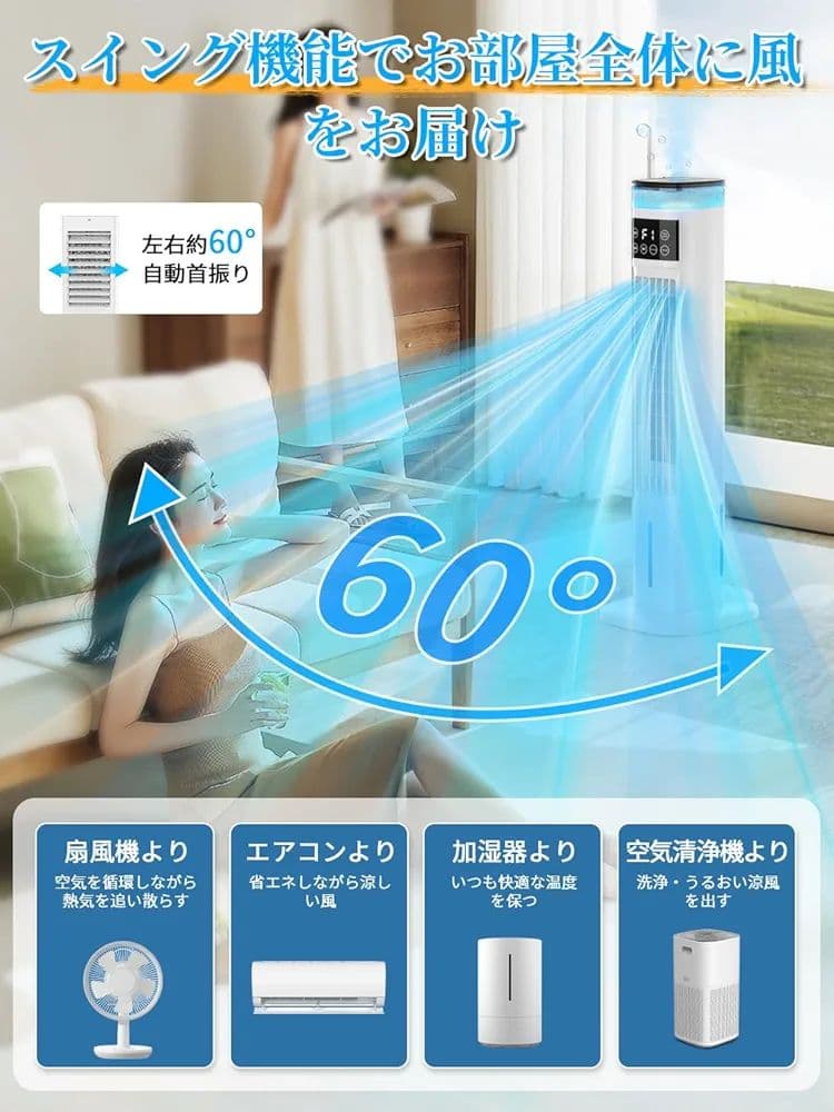 SOTCAR 冷風扇 冷風扇加湿機能 強力冷風 スポットクーラー 冷房 冷風機