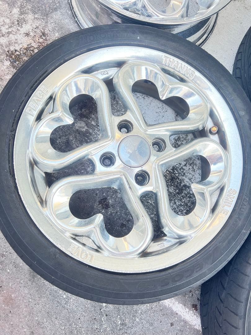 ハート型スポークデザイン 15インチホイールセット JewelHEART