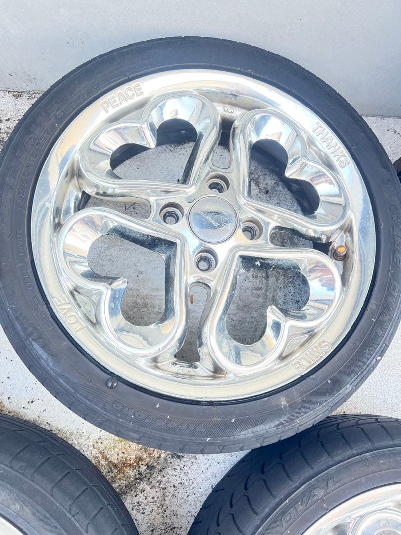 ハート型スポークデザイン 15インチホイールセット JewelHEART