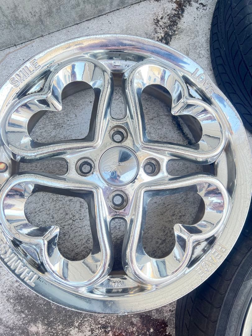 ハート型スポークデザイン 15インチホイールセット JewelHEART