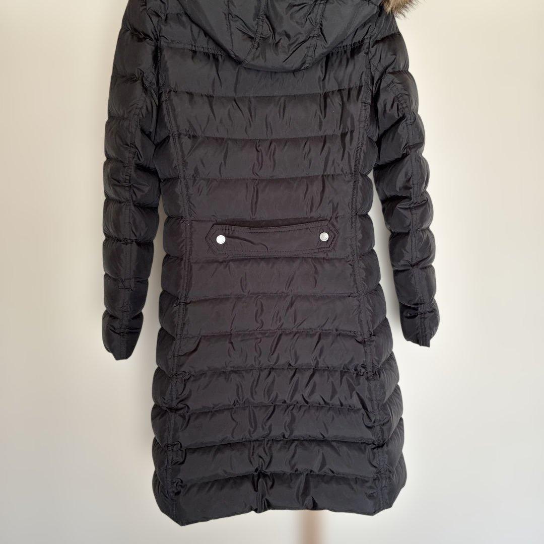  フード付きロングダウンジャケット 黒