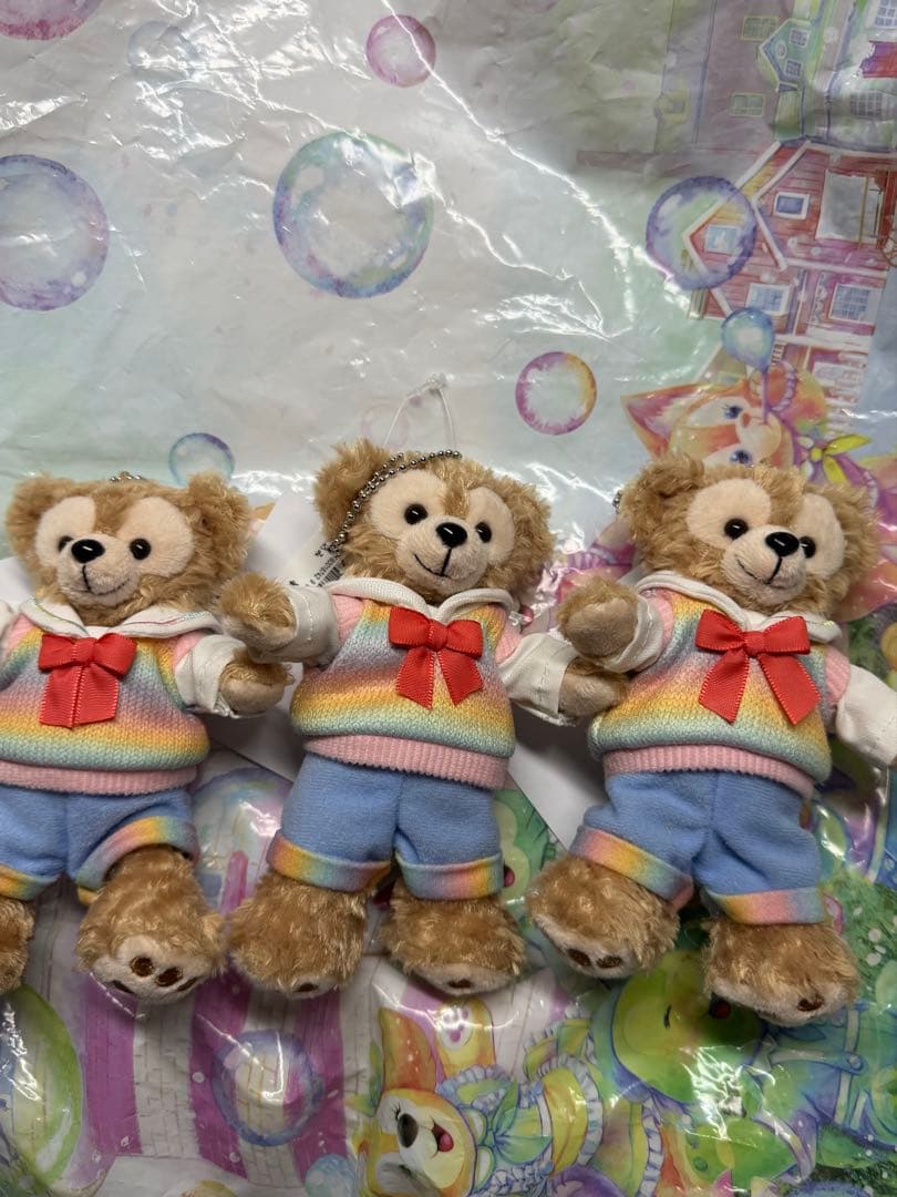 ダッフィー　ぬいぐるみバッジ全7点　ハートフェルトレターズオブフレンドシップ