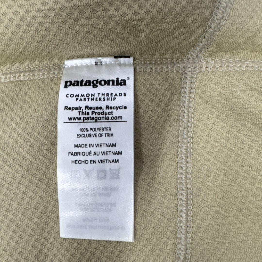 36Patagonia フリースベスト XS アイボリー/ブルー