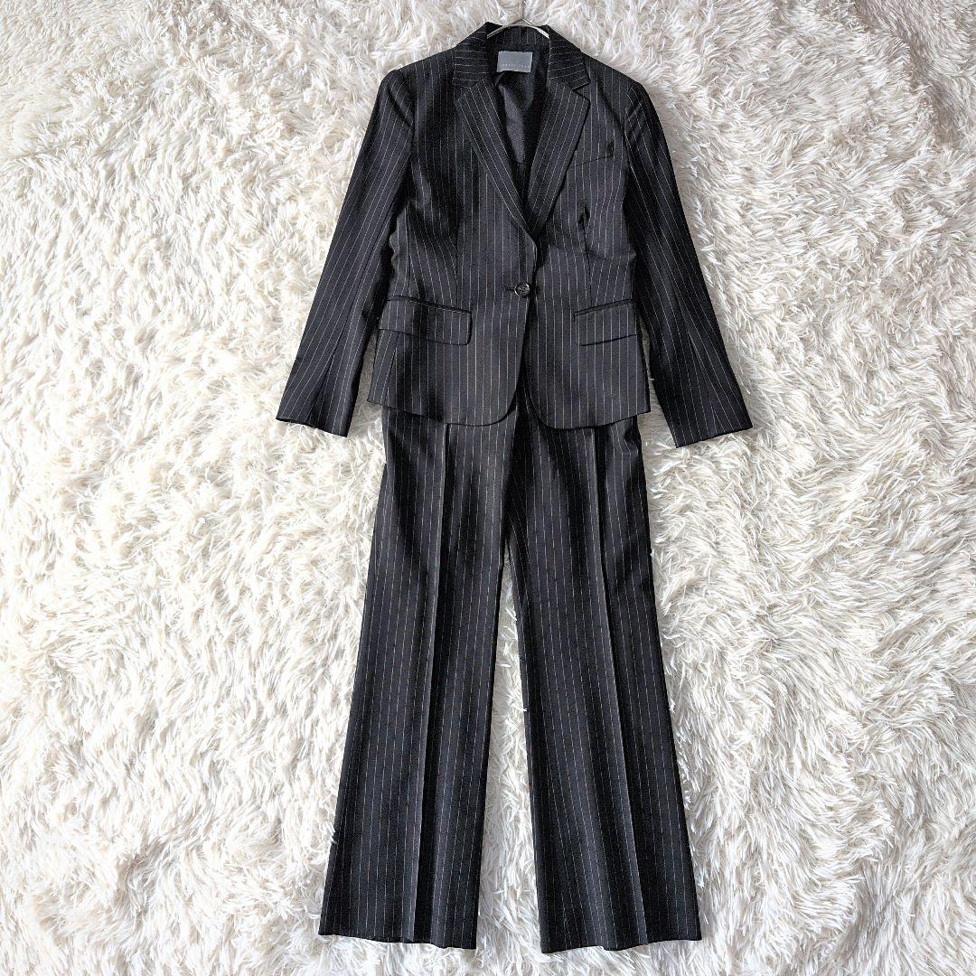 日本製 セオリーリュクスꕤストレッチ セットアップ ストライプジャケット パンツ