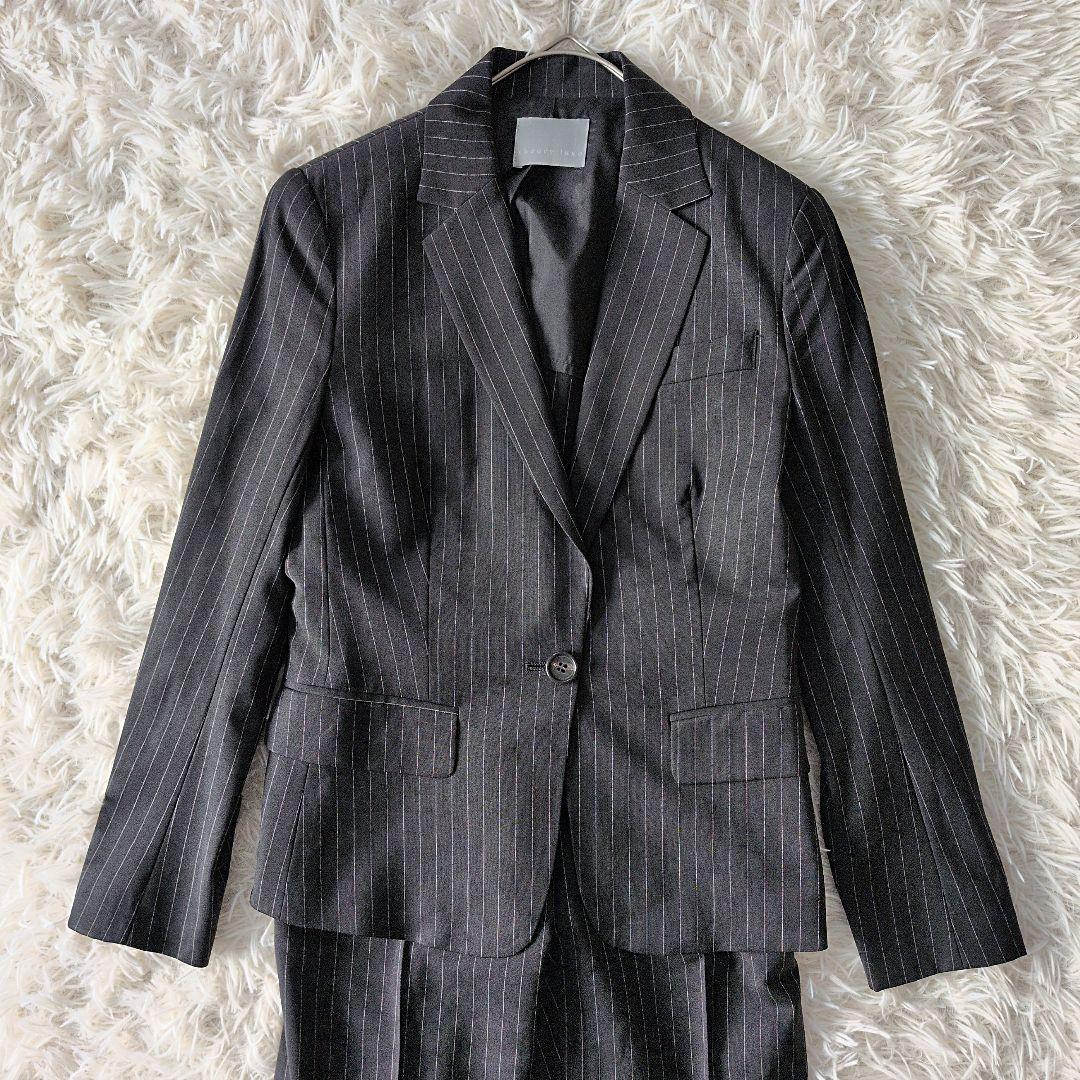 日本製 セオリーリュクスꕤストレッチ セットアップ ストライプジャケット パンツ