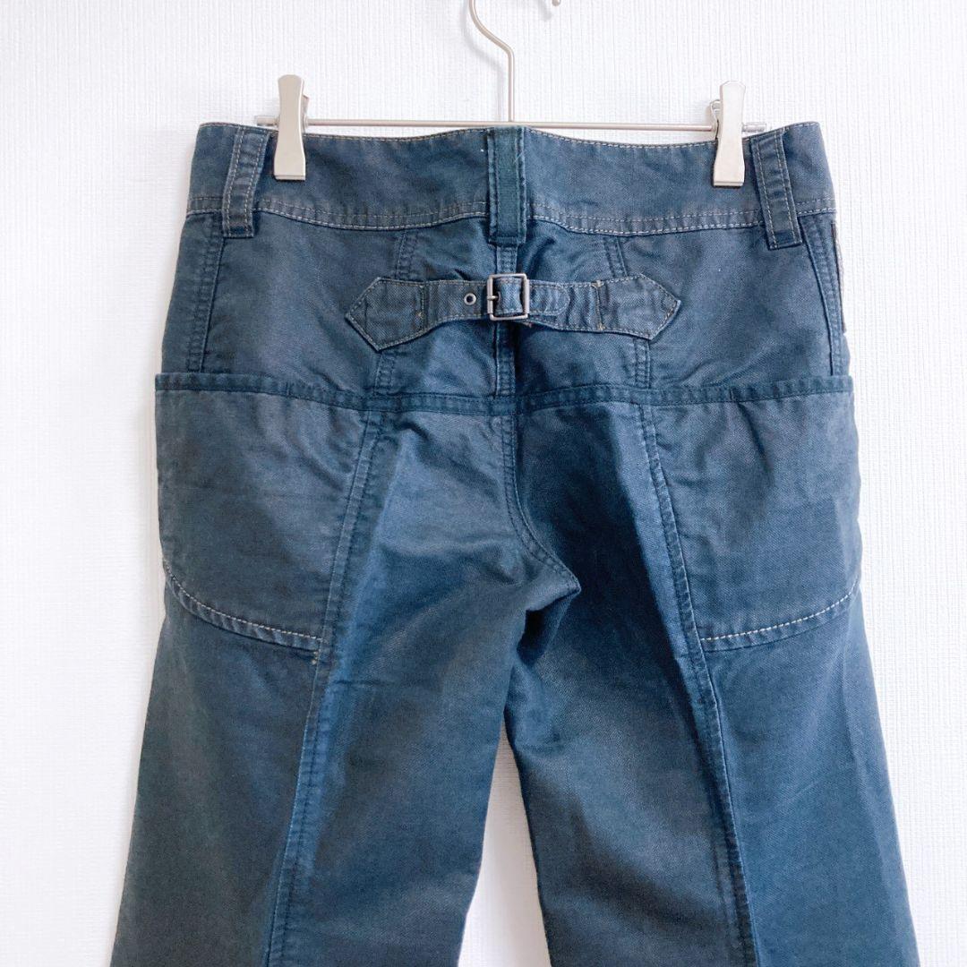 マリテフランソワ　ストレートデニムパンツ　S　黒　リネン混　薄手　384