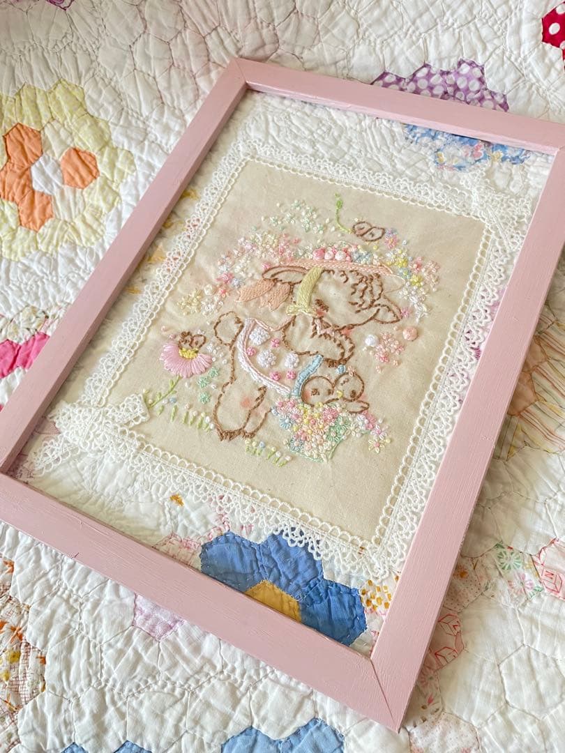 はるるんさま♡確認用 アンティークキルト＆ハンドメイド刺繍フレーム·͜· ♡