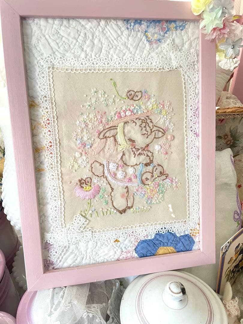 はるるんさま♡確認用 アンティークキルト＆ハンドメイド刺繍フレーム·͜· ♡