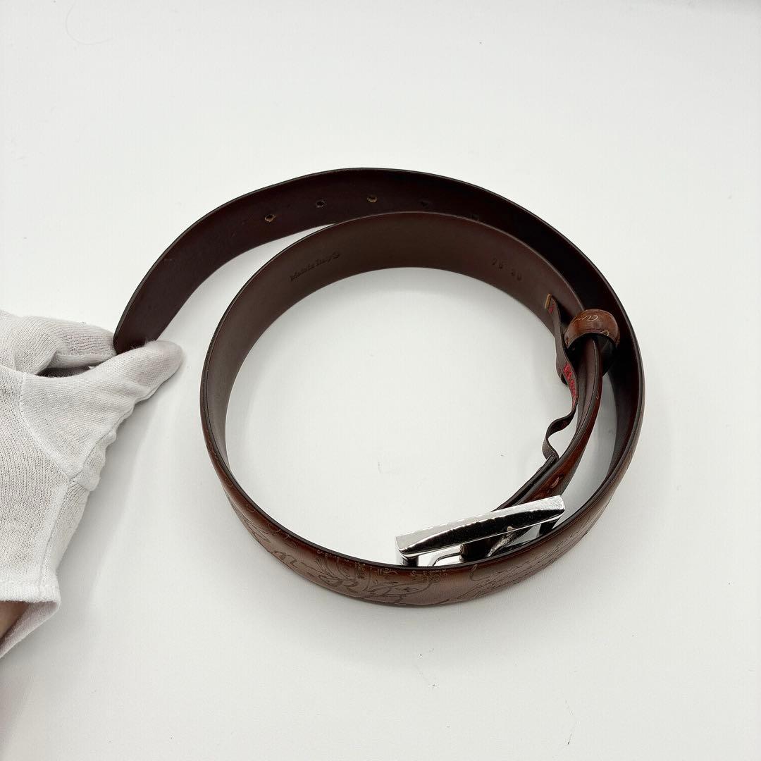 ベルルッティ　ベルト　カリグラフィー　レザー　バックル　スーツ　メンズ　紳士