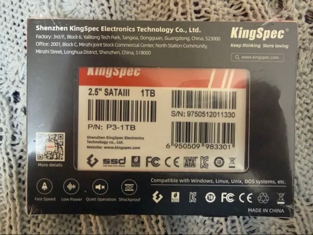 KingSpec P3 1TB SATAIII SSD 新品