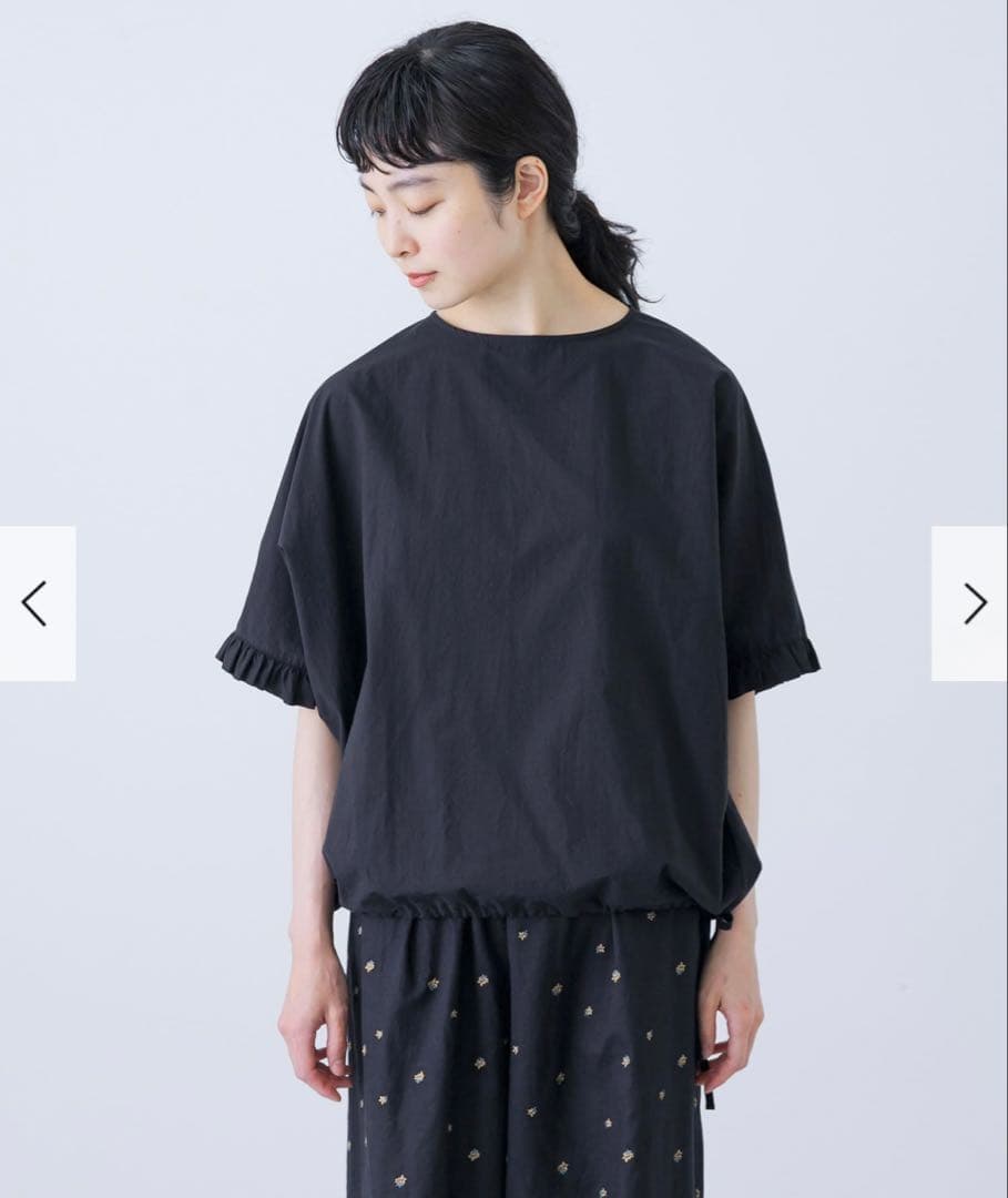 かぐれ　新品　今季　2025春夏　薄手　半袖　フリルスリーブプルオーバー