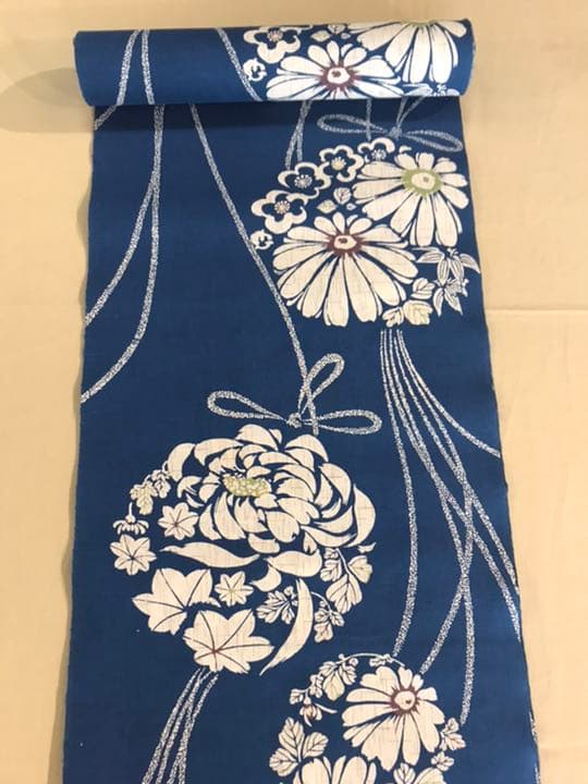 伝統工芸　長坂小紋染　八ッ目絣　源氏物語　40