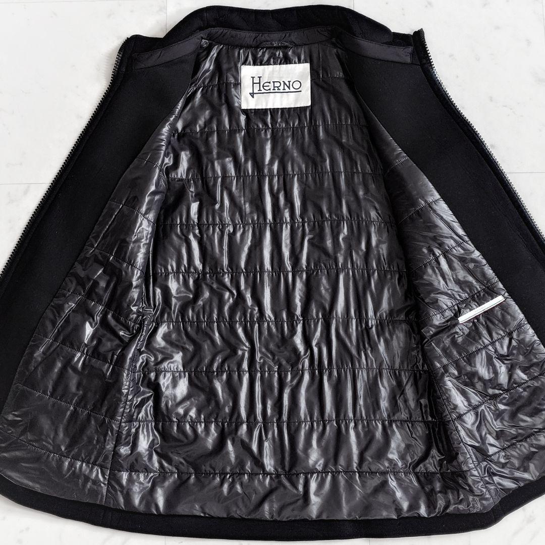 高級【大きいサイズ42】ヘルノ HERNO 異素材切替 ボンディングジャケット