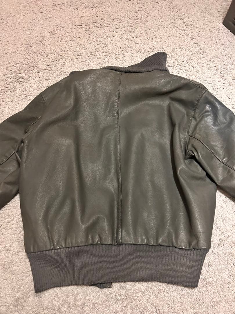 ドイツ軍 70〜80s レザーフライトジャケット 実物　　 L相当 YKK