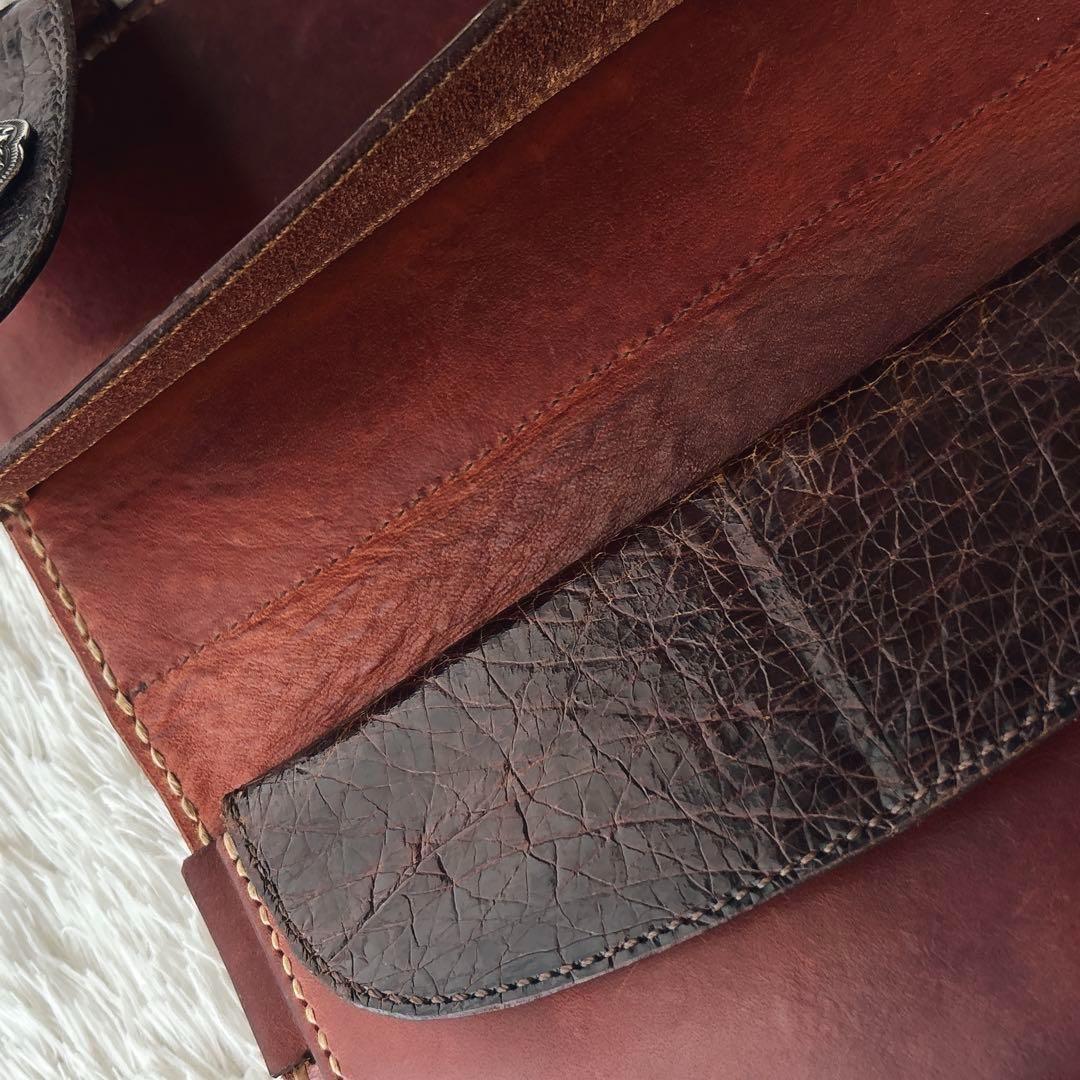 激レア】moto モト クロコダイル ロング ウォレット コンチョ イーグル