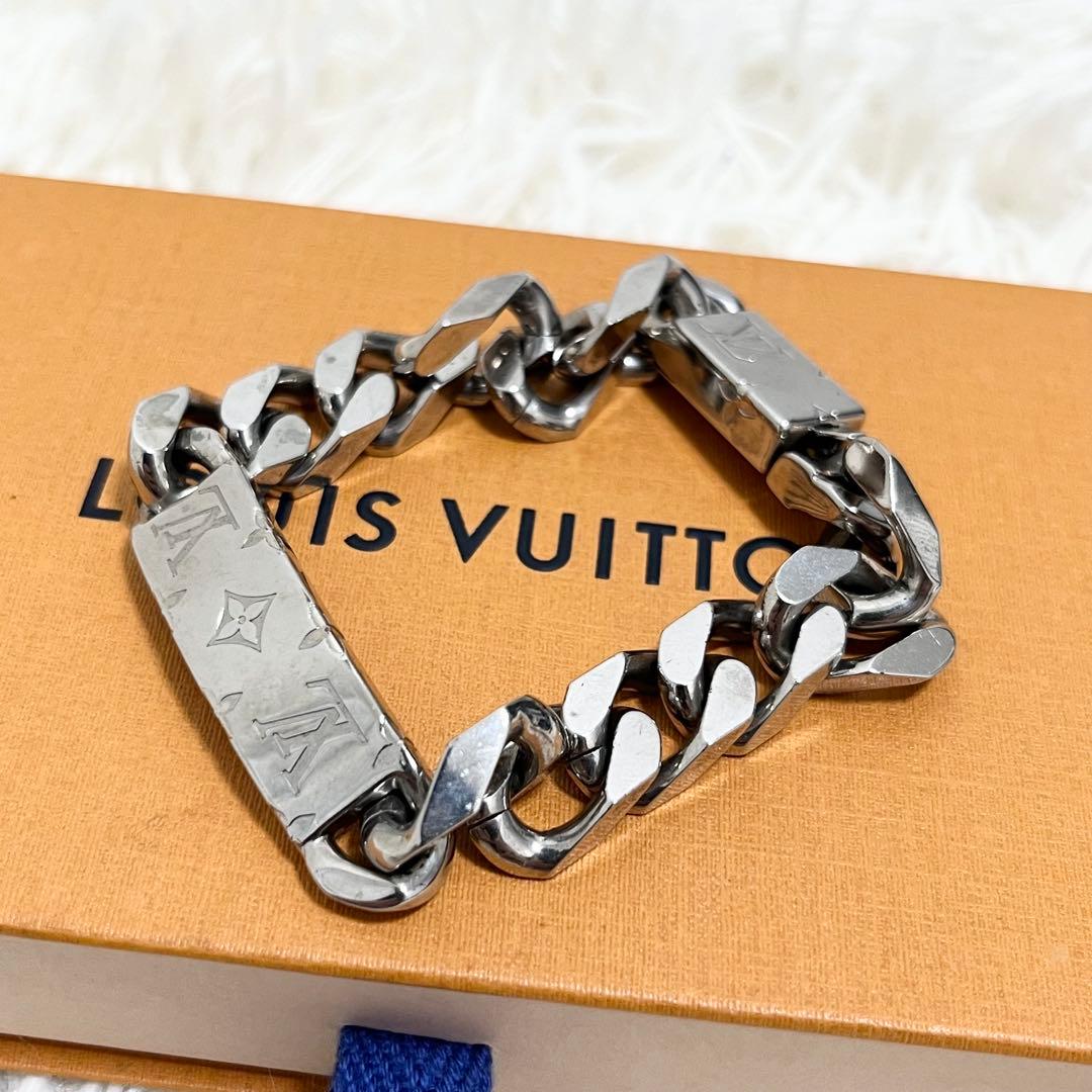 美品　ルイヴィトン　ブレスレット　シルバー　コリエチェーン　ロゴ　モノグラム