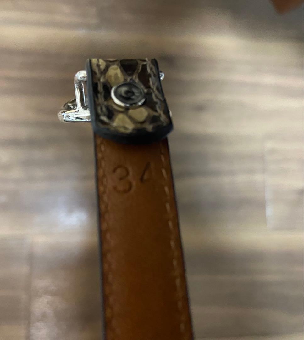 小物 Needles Peace Buckle Narrow Belt Python